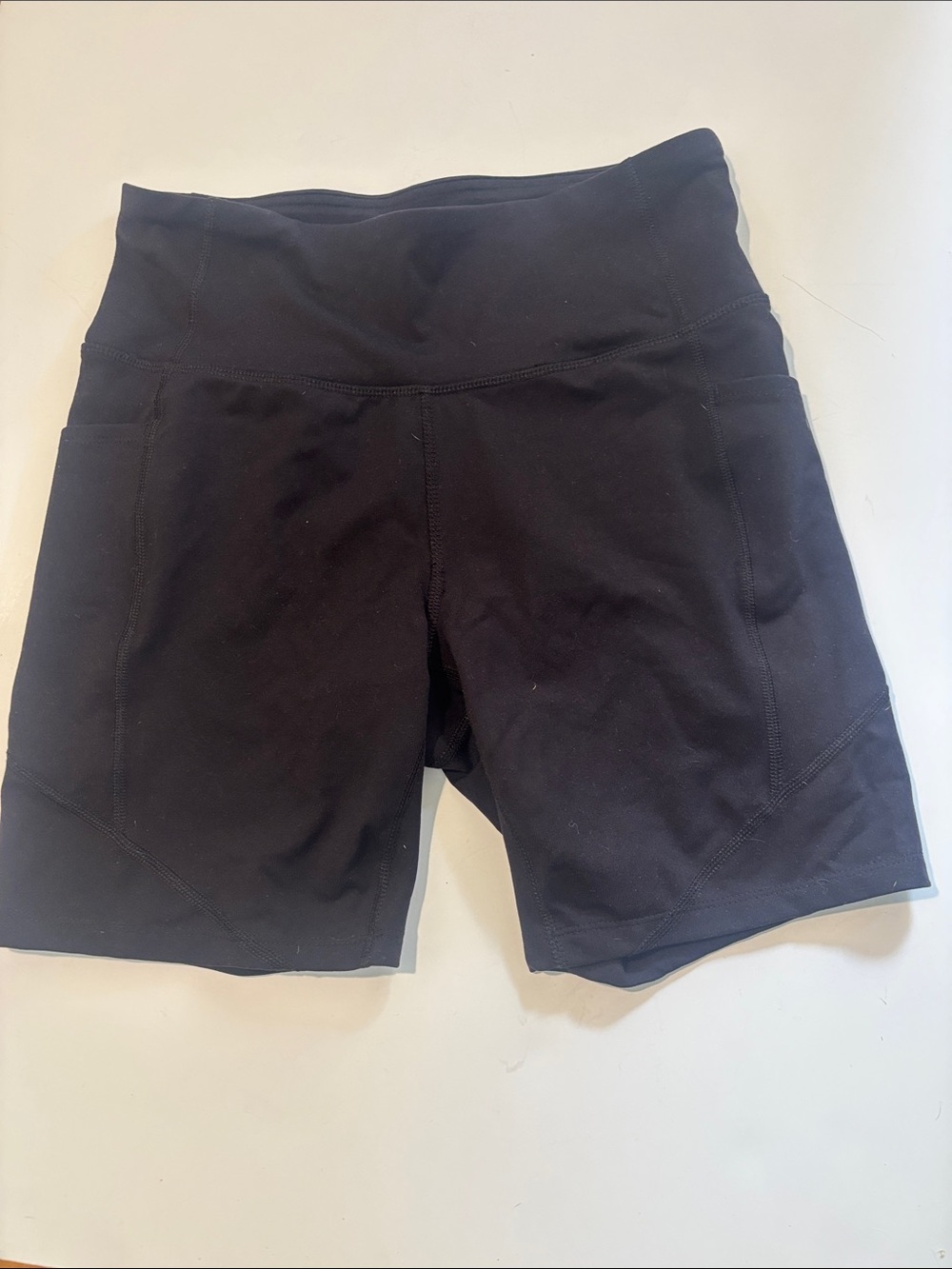 tek gear Black Women's High-Waist Bike Shorts with Side Pockets